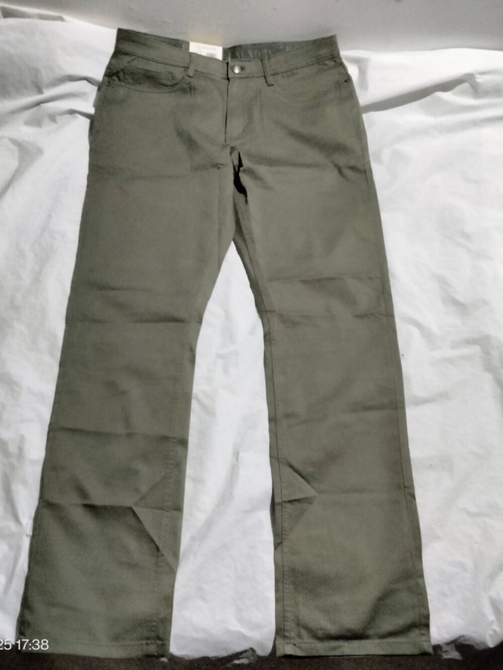 English Laundry Mens Pants 32x34(33x33) Straight Fit Green Stretch 5 Pocket Chin